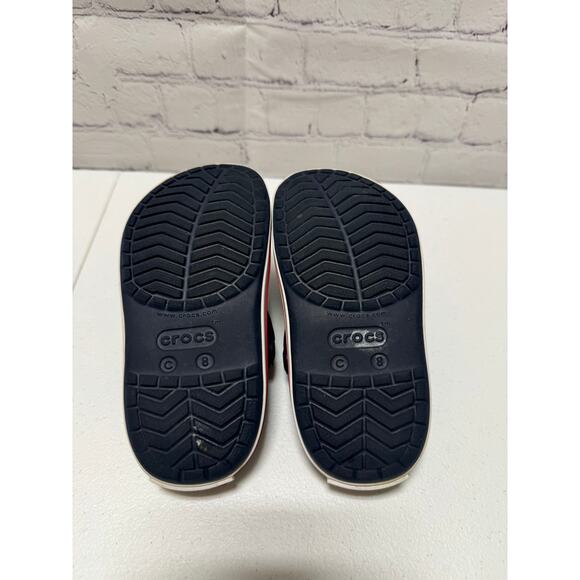 Crocs Crocband Clogs Kid Navy Red Rubber Slip-On Lightweight Casual - C8 - Picture 9 of 9